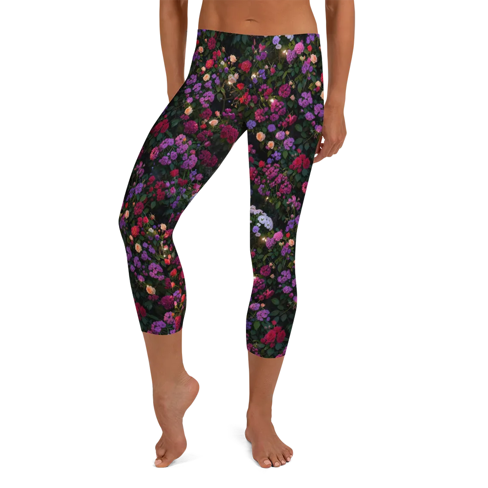 Velvet Bloom on Capri Leggings — Front