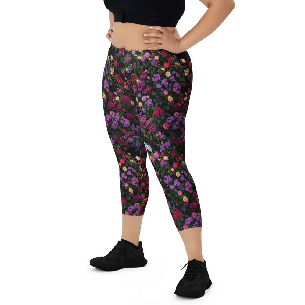 Velvet Bloom on Capri Leggings — Front