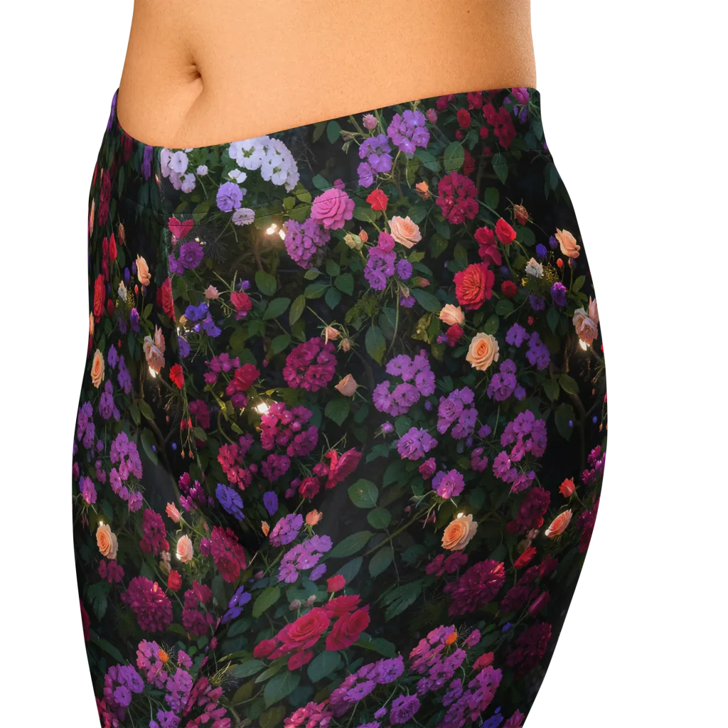 Velvet Bloom on Capri Leggings — Zoomed-in