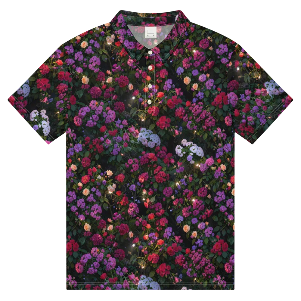 Velvet Bloom on Men's Slim Fit Polo Shirt — Front