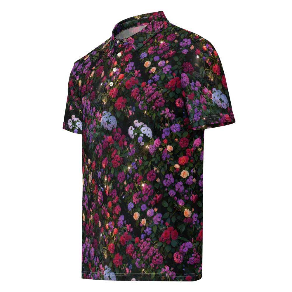 Velvet Bloom on Men's Slim Fit Polo Shirt — Left Front