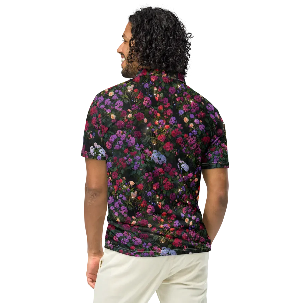 Velvet Bloom on Men's Slim Fit Polo Shirt — Back