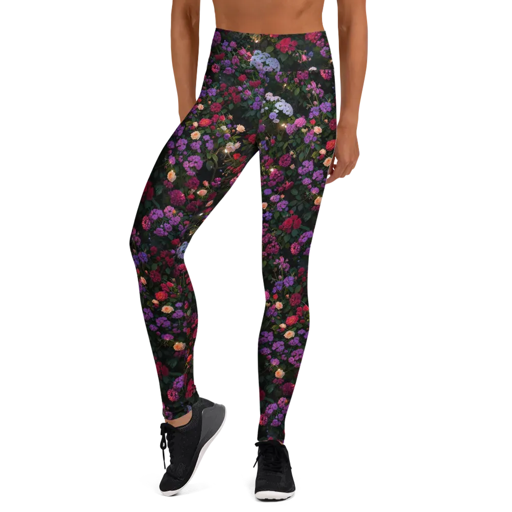 Velvet Bloom on Yoga Leggings — Front