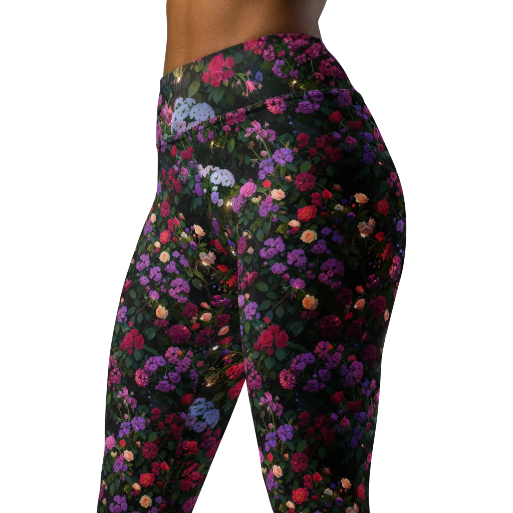 Velvet Bloom on Yoga Leggings — Left Front
