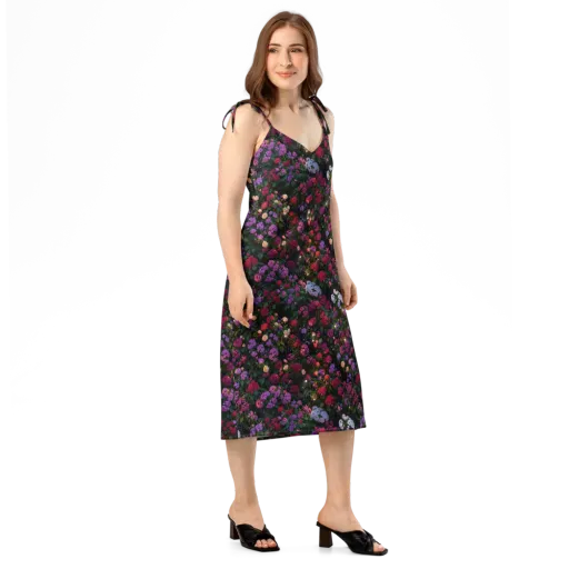 Velvet Bloom on a Slip Dress