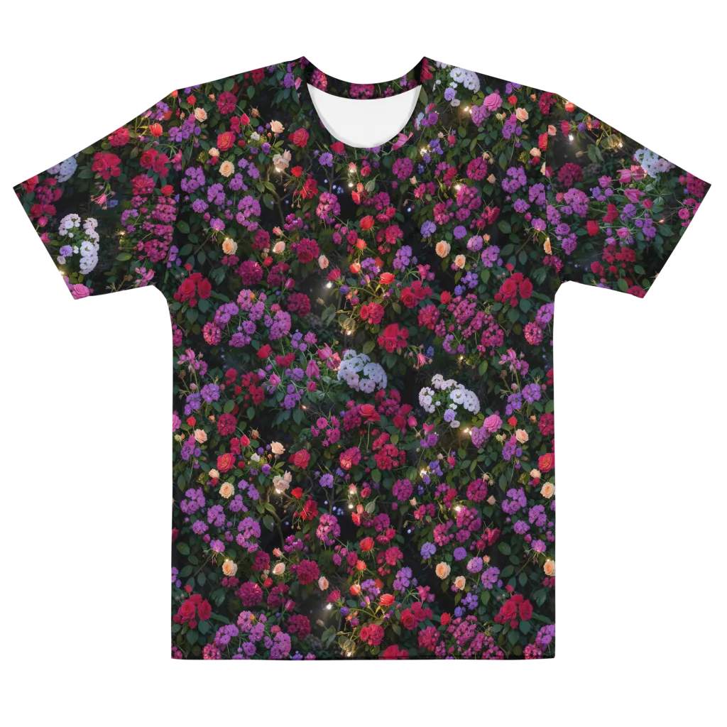 Velvet Bloom on Men's Cotton Crew Neck T-Shirt — Front
