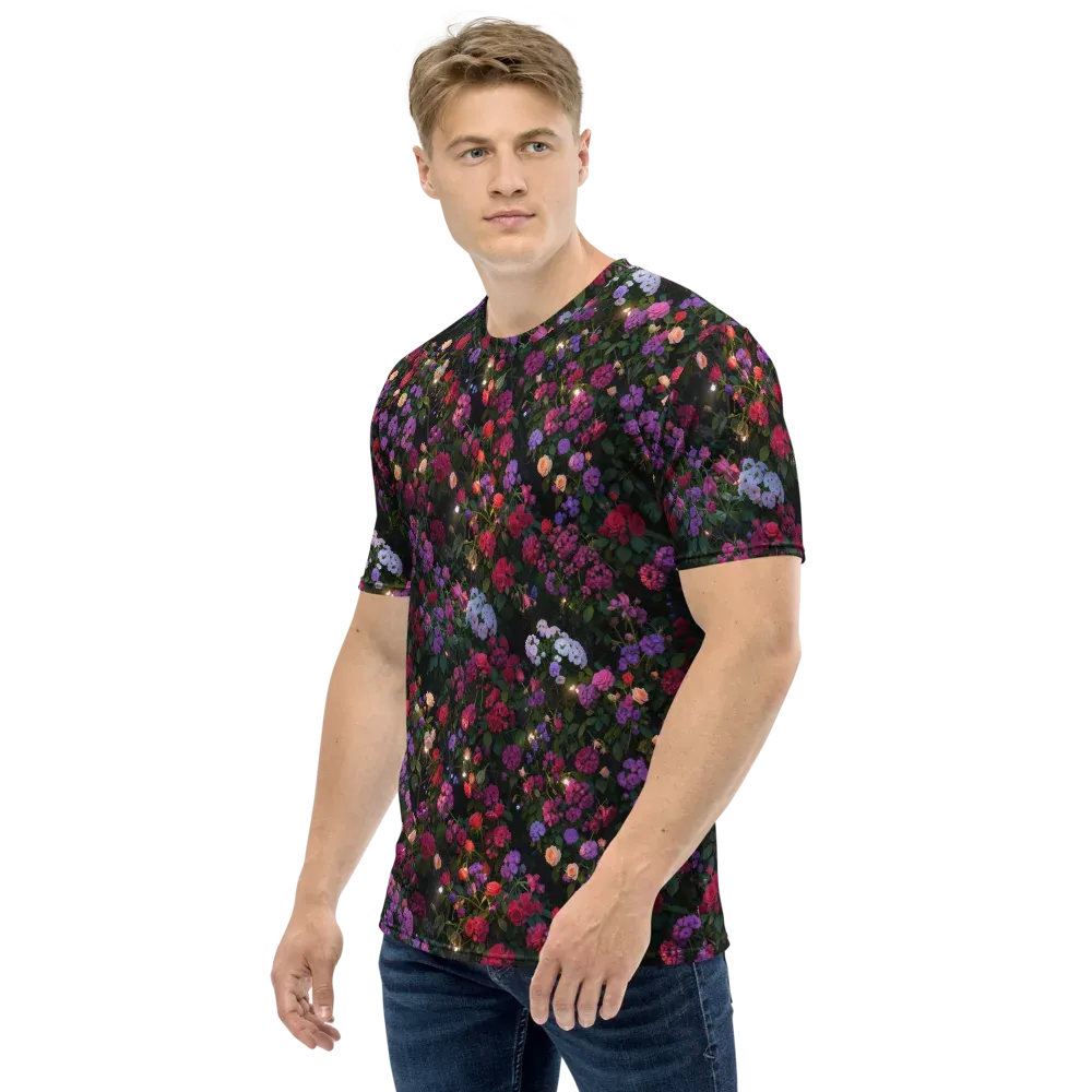 Velvet Bloom on Men's Crew Neck T-Shirt — Left
