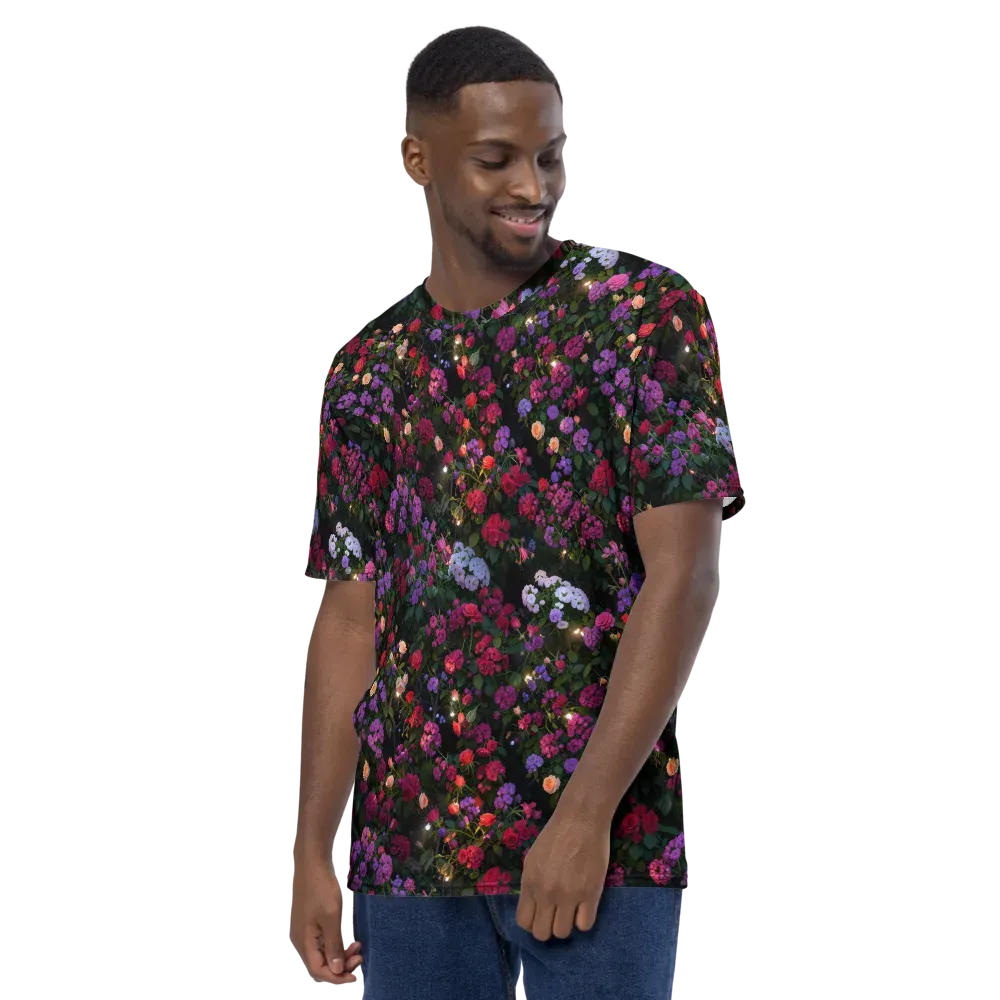 Velvet Bloom on Men's Crew Neck T-Shirt — Left