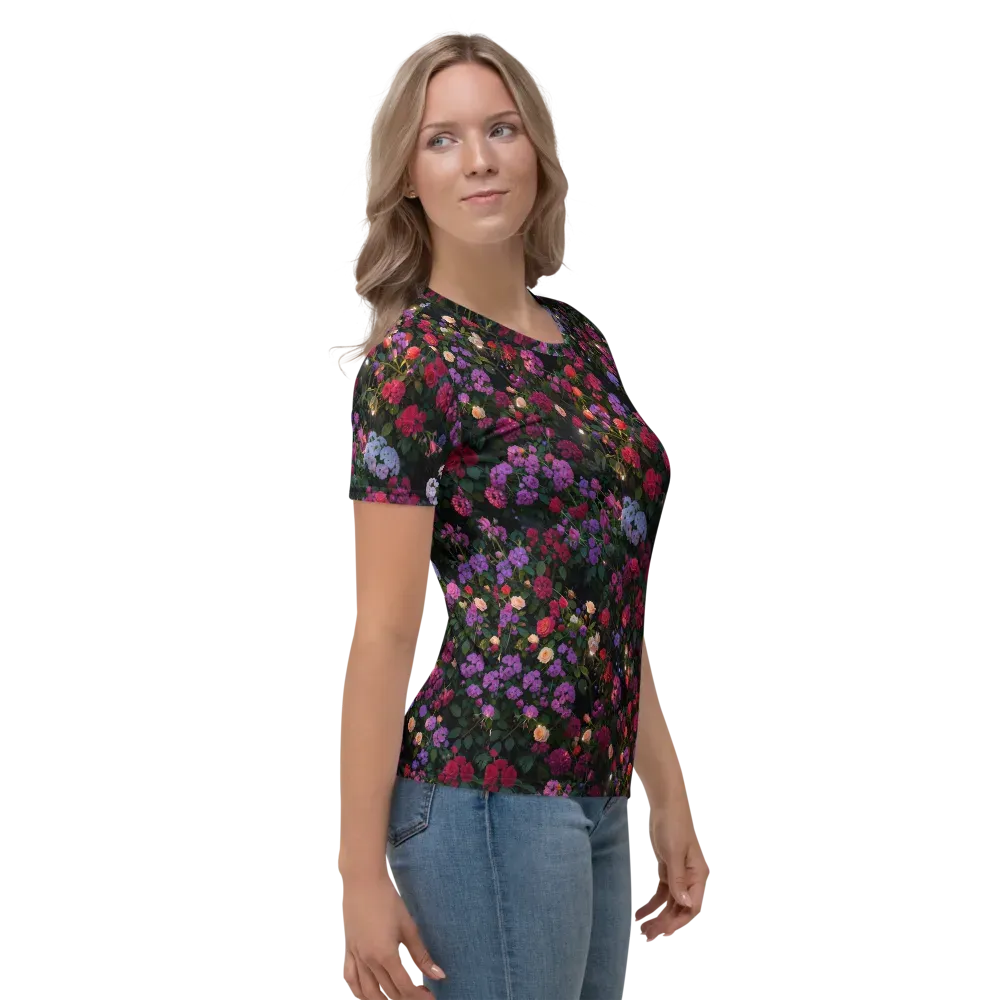 Velvet Bloom on Women's Crew Neck T-Shirt — Right