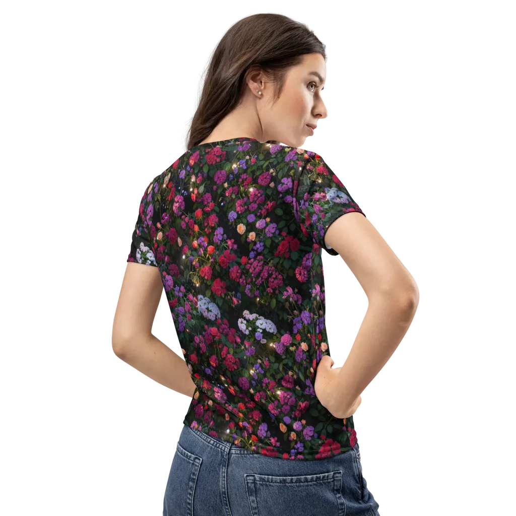 Velvet Bloom on Women's Crew Neck T-Shirt — Back