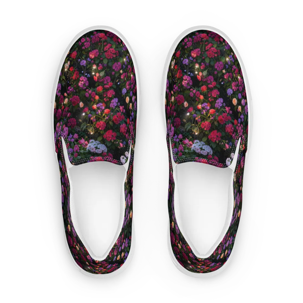 Velvet Bloom on Men's Slip-On Canvas Shoes — Front