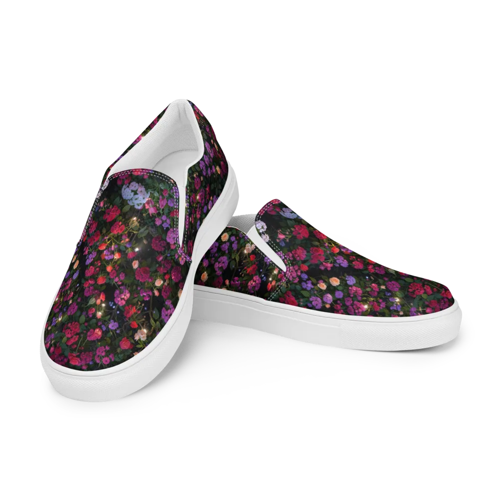 Velvet Bloom on Men's Slip-On Canvas Shoes — Left Front