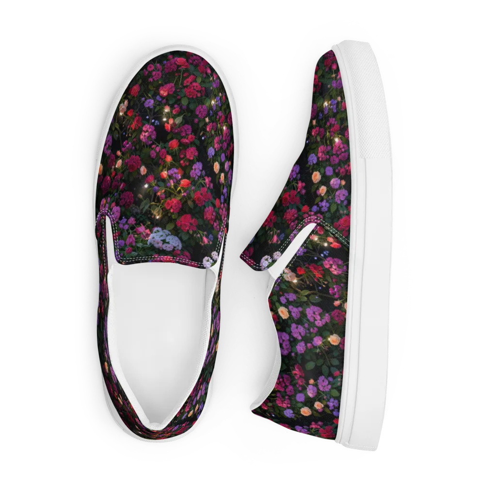 Velvet Bloom on Men's Slip-On Canvas Shoes — Front