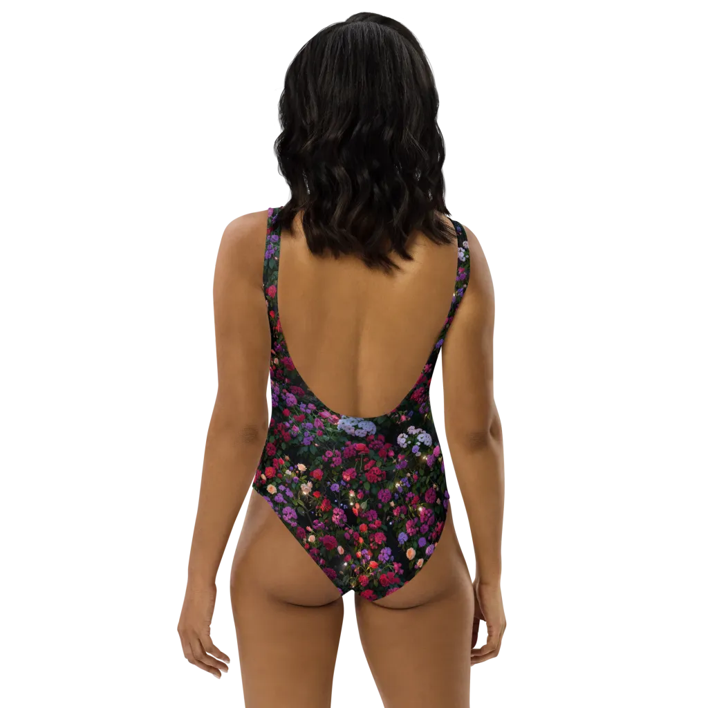 Velvet Bloom on One-Piece Swimsuit — Back