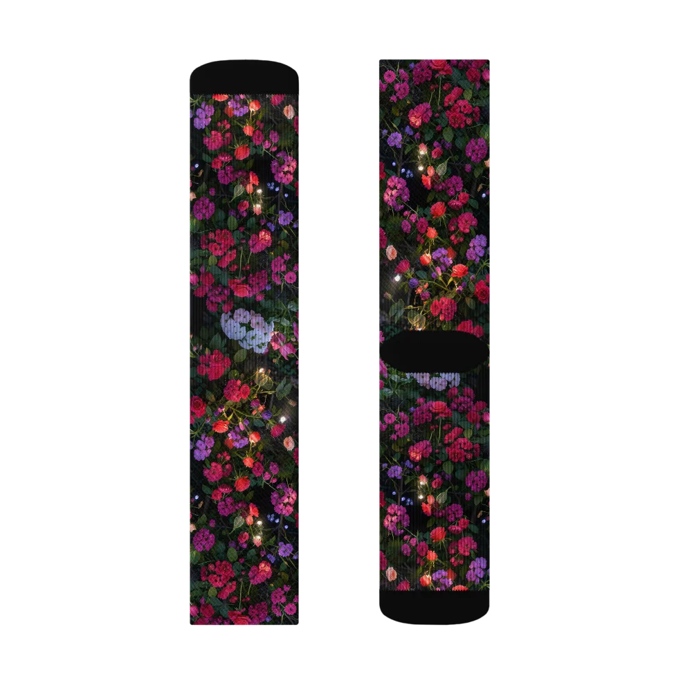Velvet Bloom on Socks — Left Sock