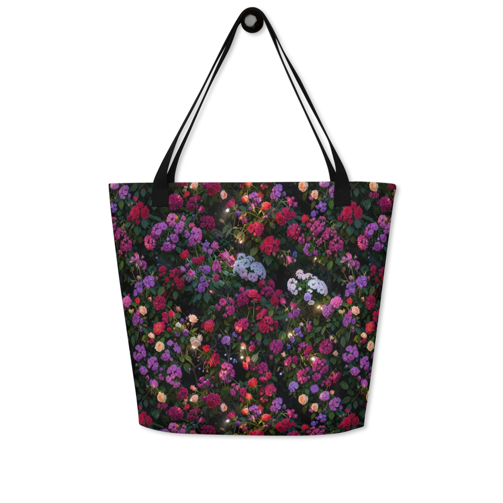 Velvet Bloom on Large Tote Bag W/ Pocket — Front