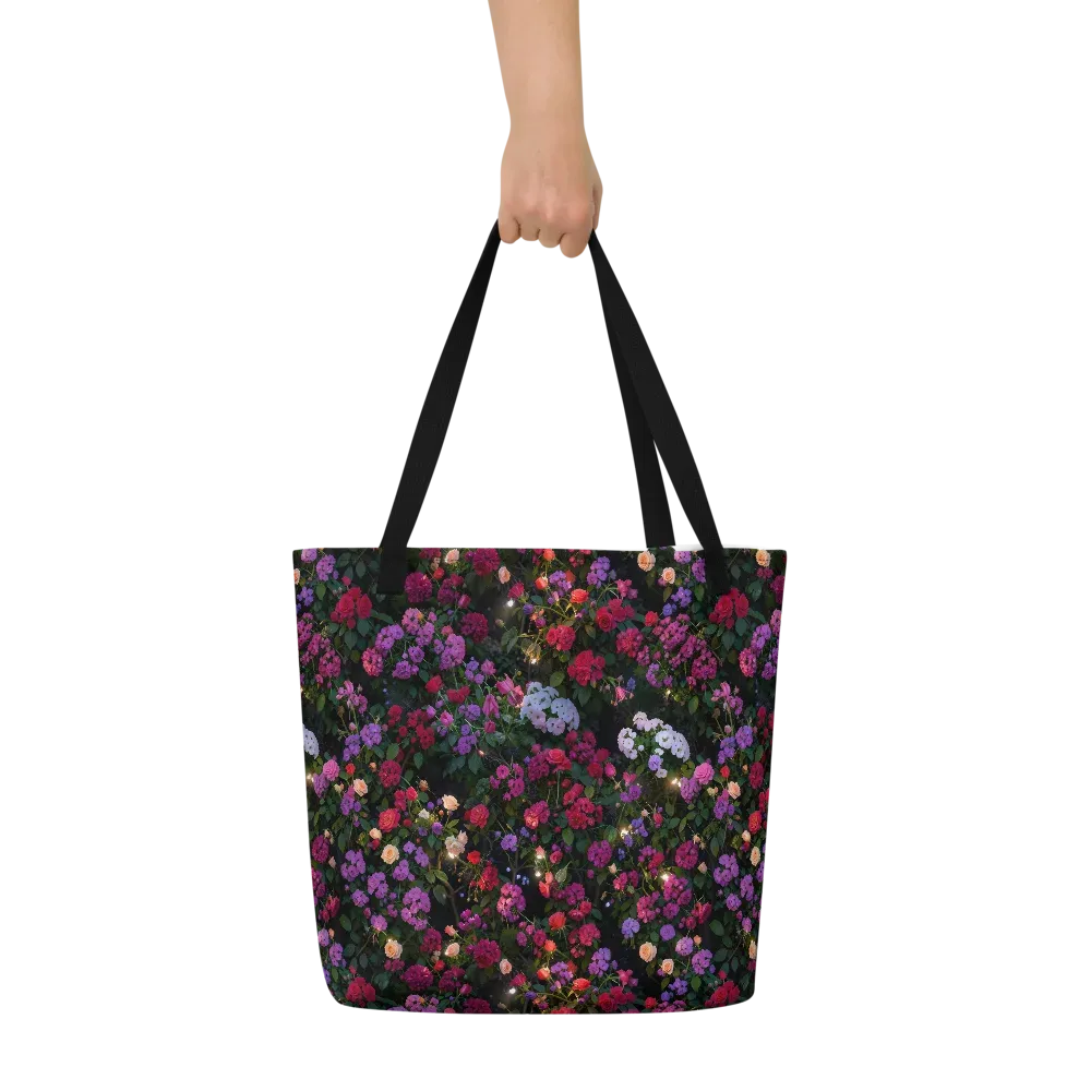 Velvet Bloom on Large Tote Bag W/ Pocket — Front