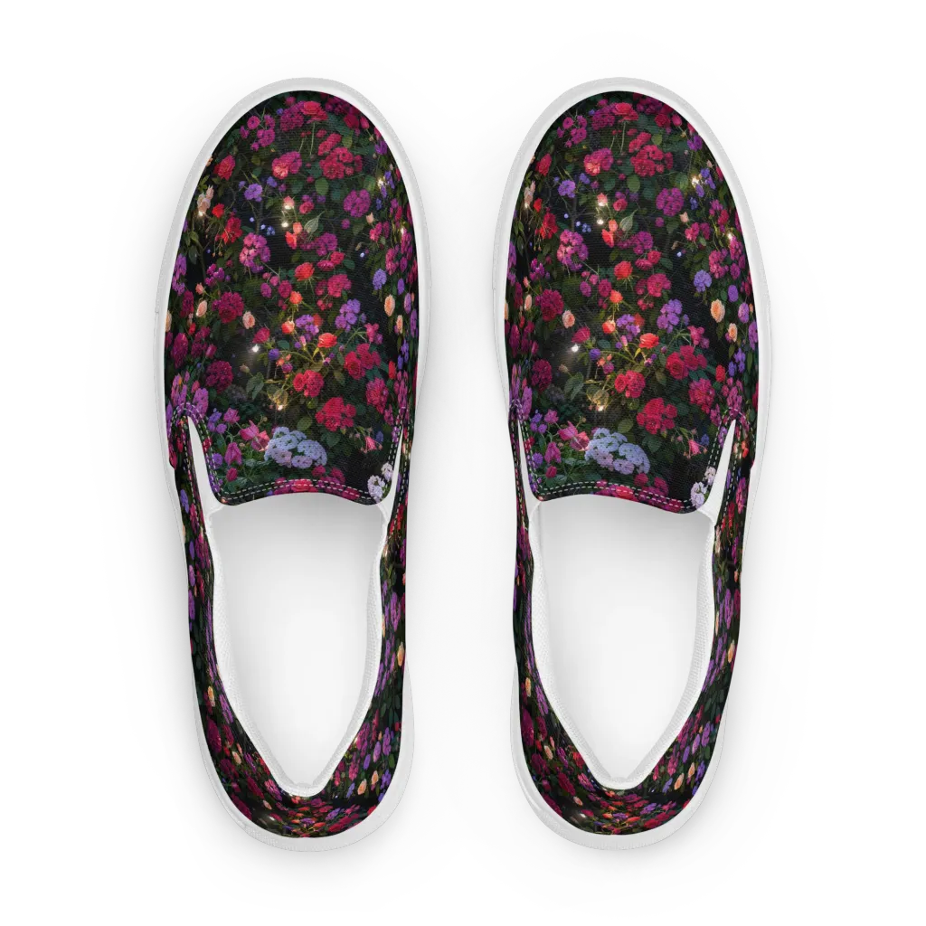 Velvet Bloom on Women's Slip-On Canvas Shoes — Front