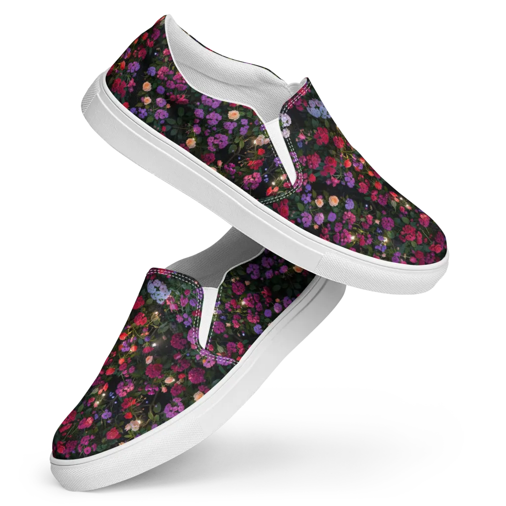 Velvet Bloom on Women's Slip-On Canvas Shoes — Front