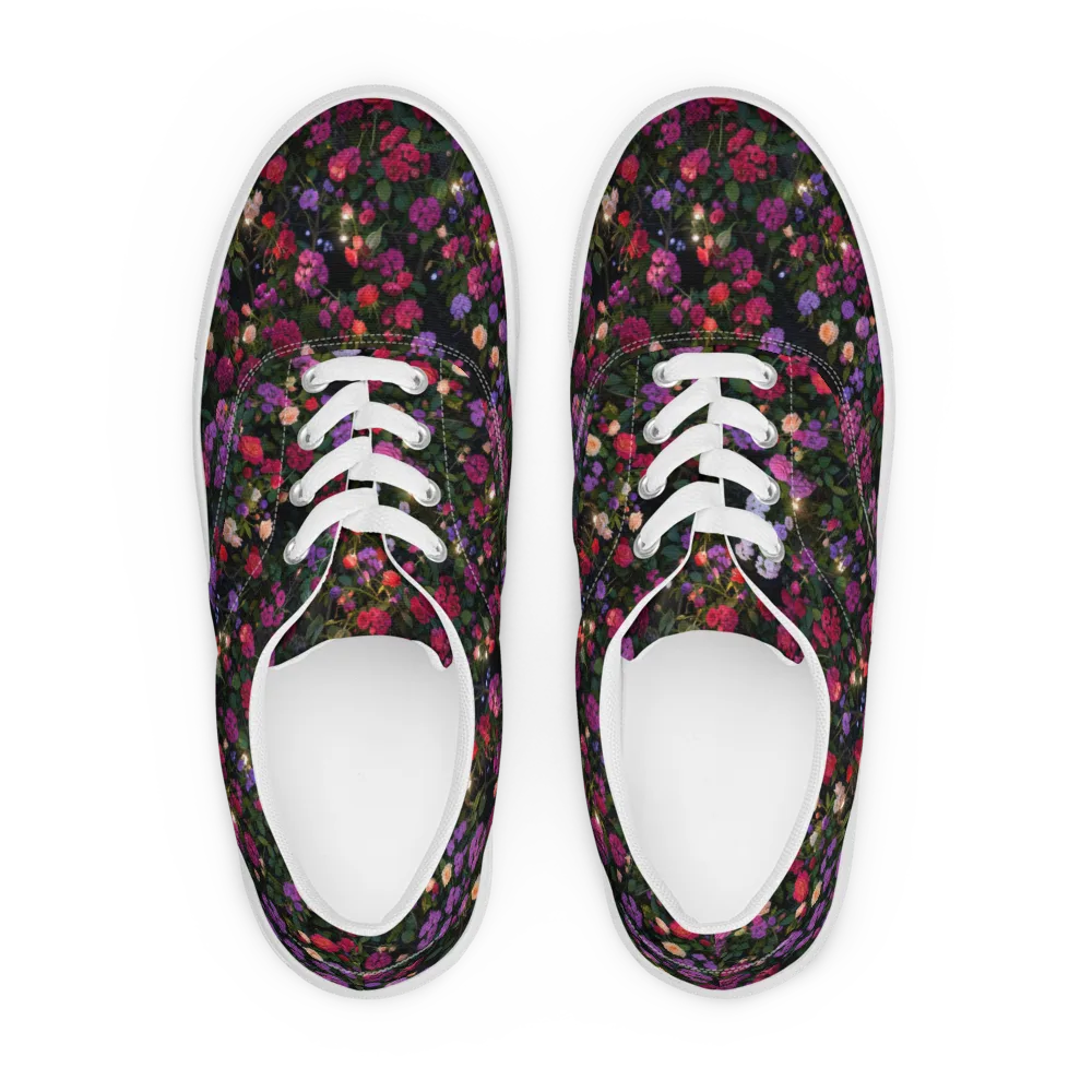 Velvet Bloom on Men's Lace-Up Canvas Shoes — Front