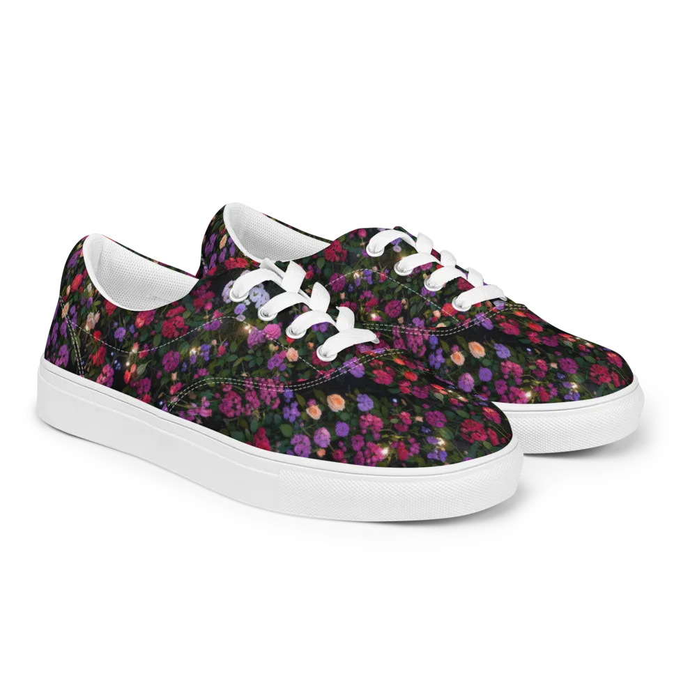 Velvet Bloom on Men's Lace-Up Canvas Shoes — Right Front