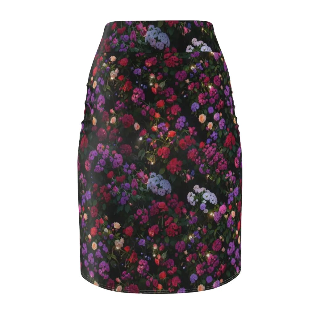 Velvet Bloom on Pencil Skirt — Back