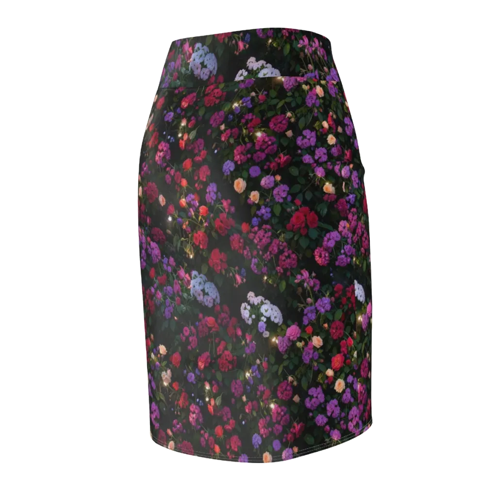 Velvet Bloom on Pencil Skirt — Back Side