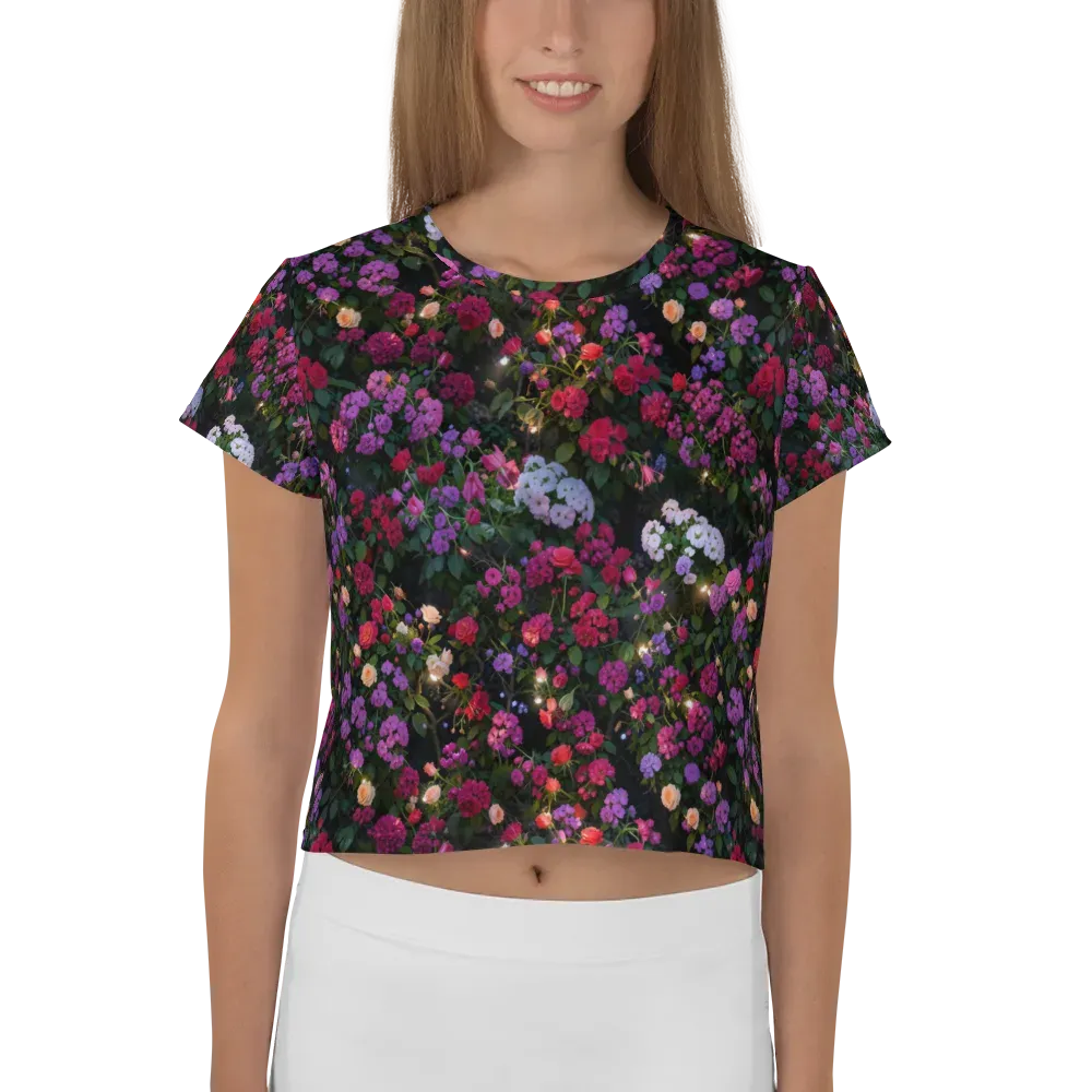 Velvet Bloom on Crop Tee — Front