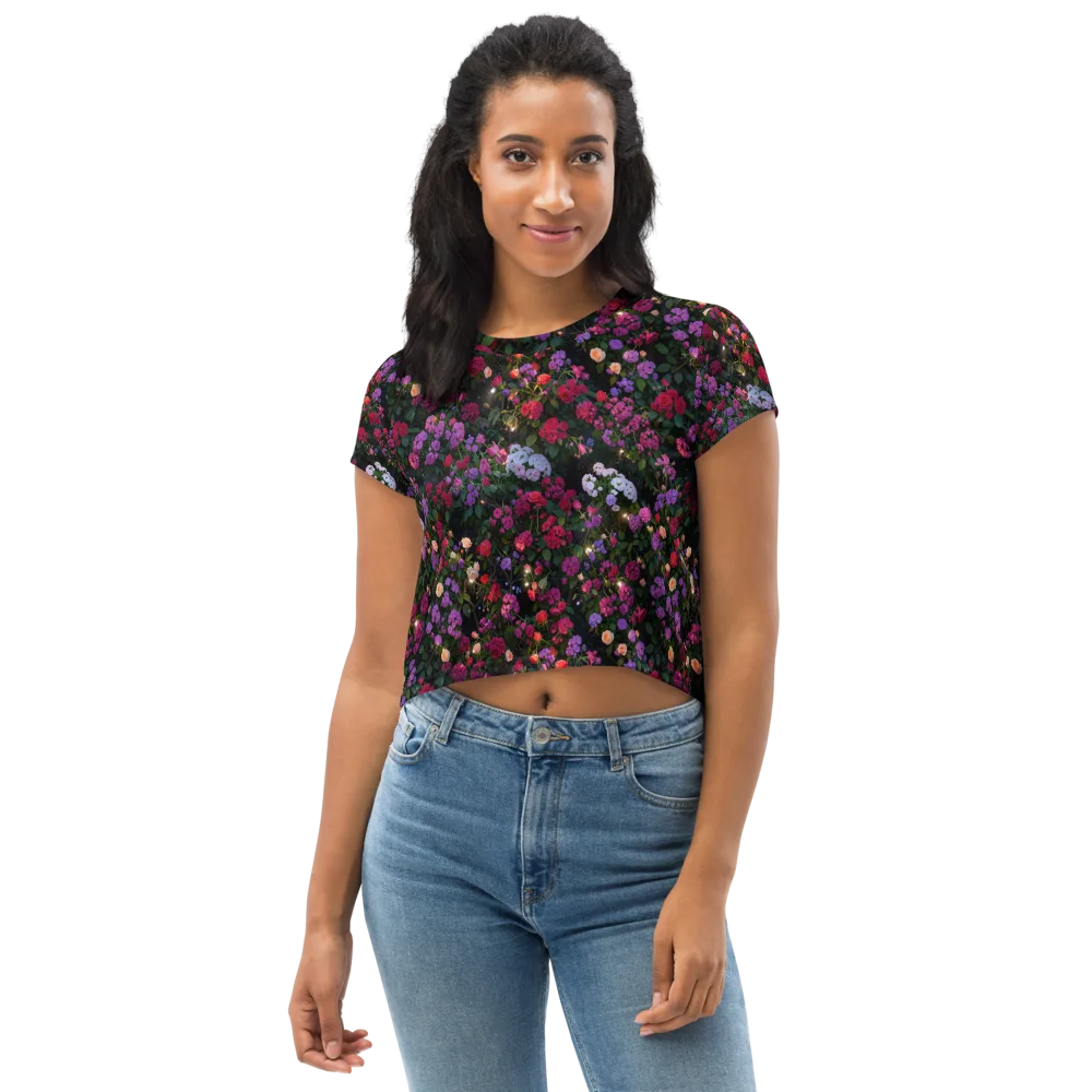 Velvet Bloom on Crop Tee — Front