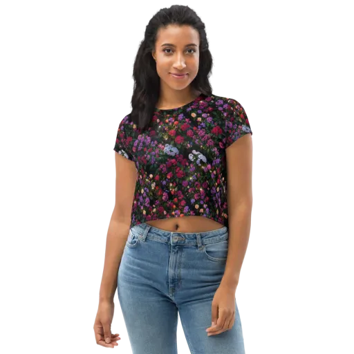Velvet Bloom on a Crop Tee