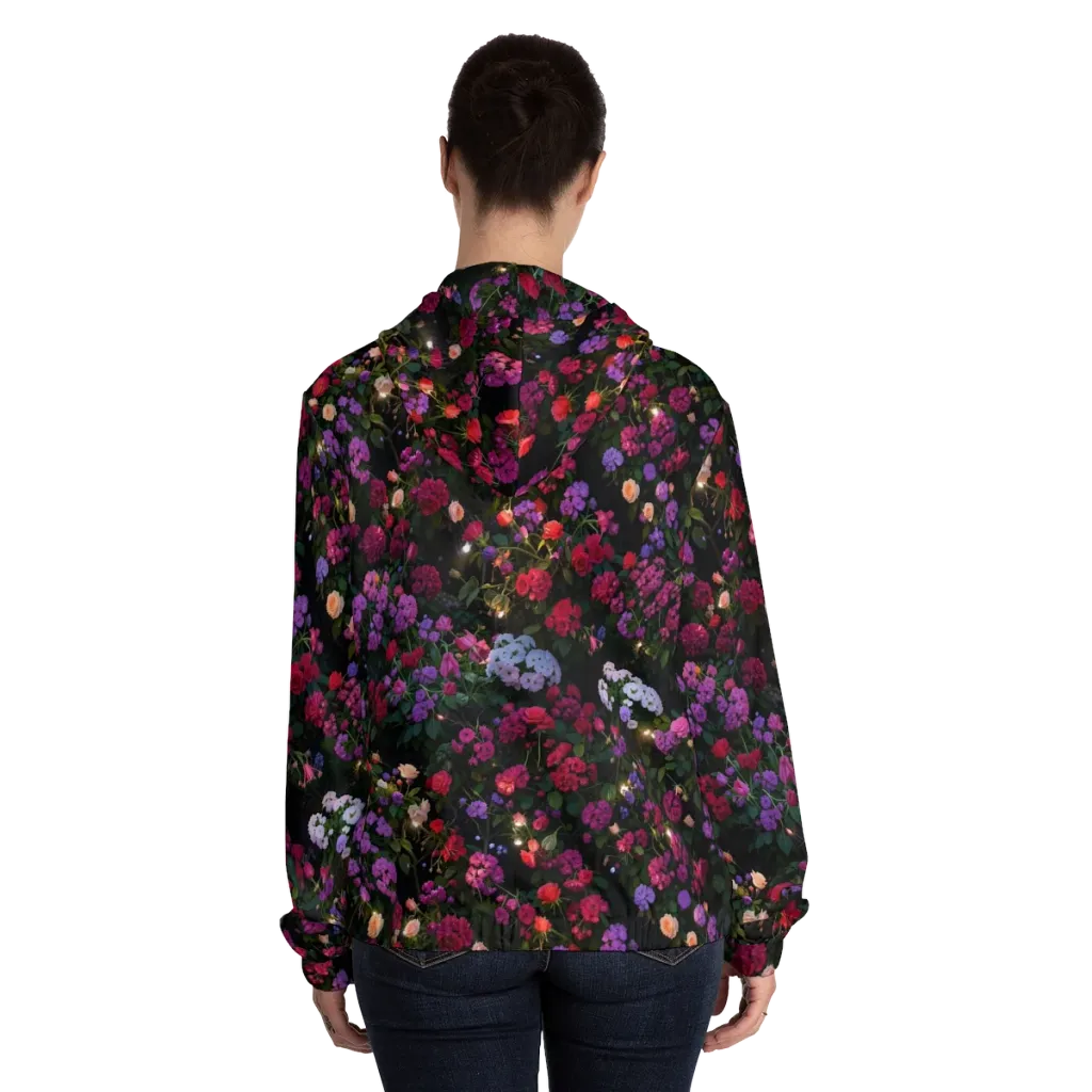Velvet Bloom on Women's Full-Zip Hoodie — Back On Person