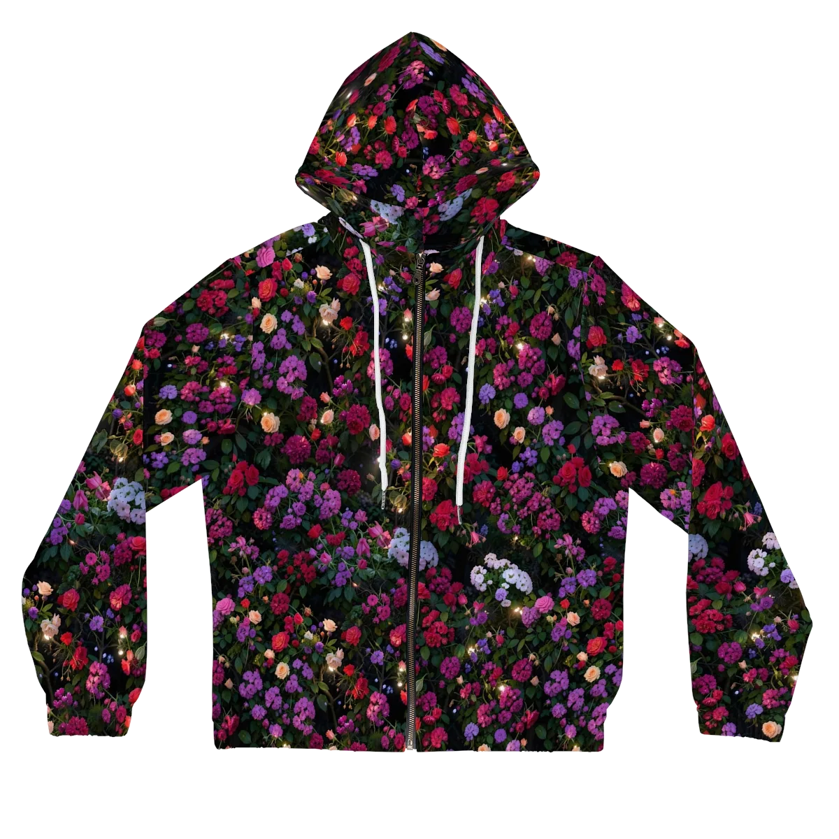 Velvet Bloom on Women's Full-Zip Hoodie — Front