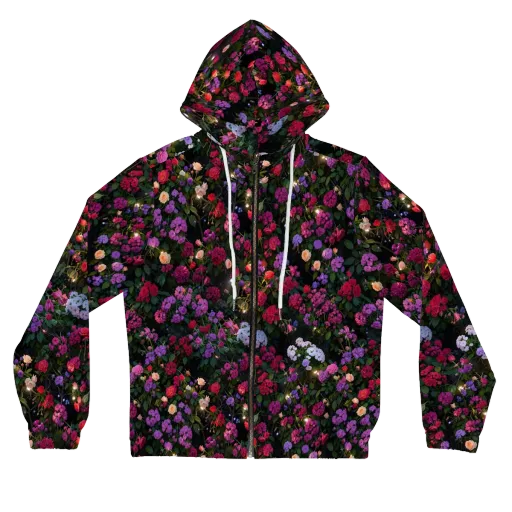 Velvet Bloom on a Women's Full-Zip Hoodie