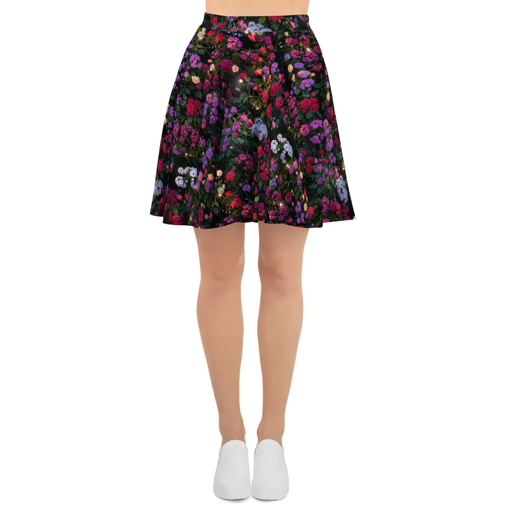 Velvet Bloom on Skater Skirt — Front
