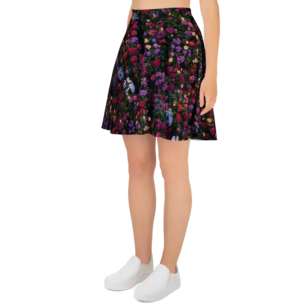 Velvet Bloom on Skater Skirt — Left