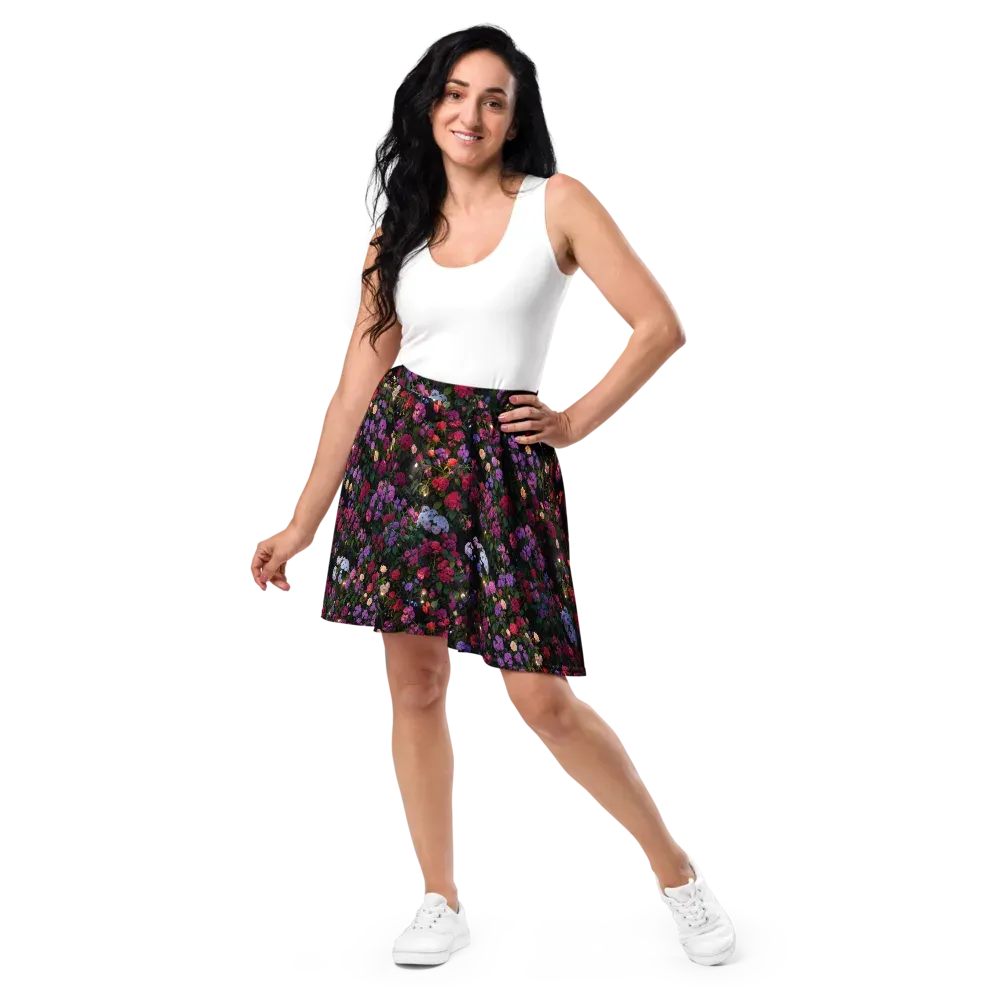 Velvet Bloom on Skater Skirt — Front