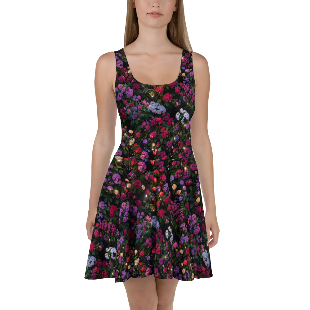 Velvet Bloom on Skater Dress — Front