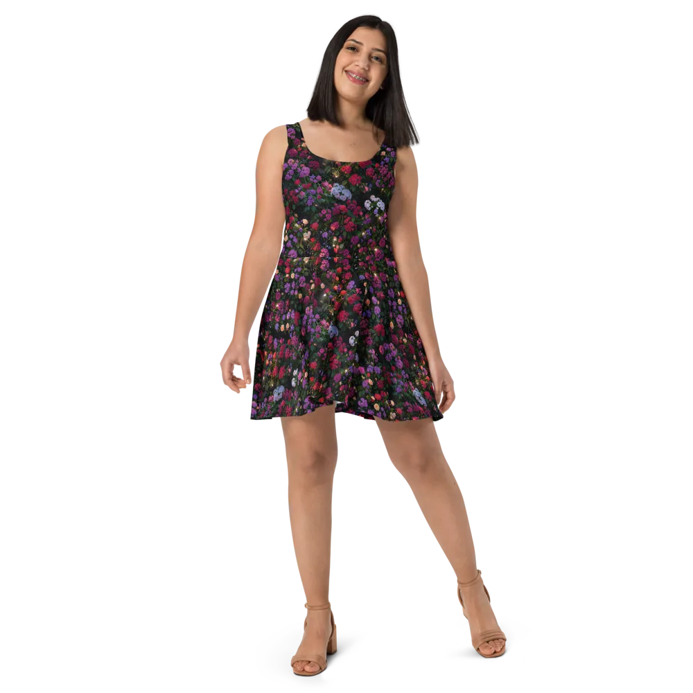 Velvet Bloom on Skater Dress — Front