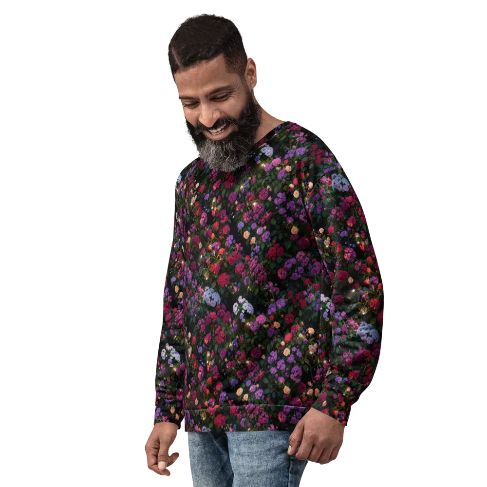 Velvet Bloom on Sweatshirt — Left Front