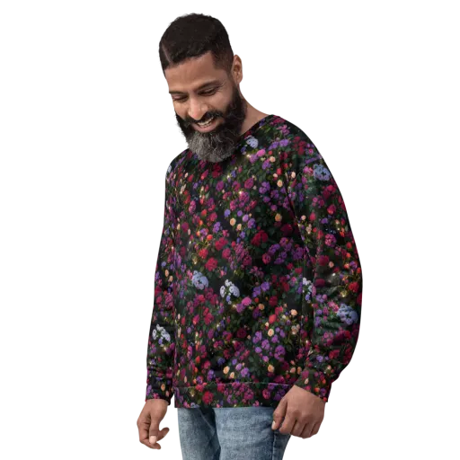 Velvet Bloom on a Sweatshirt