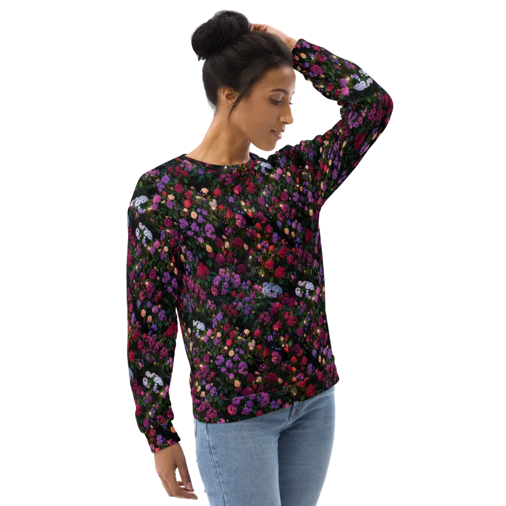 Velvet Bloom on Sweatshirt — Right Front