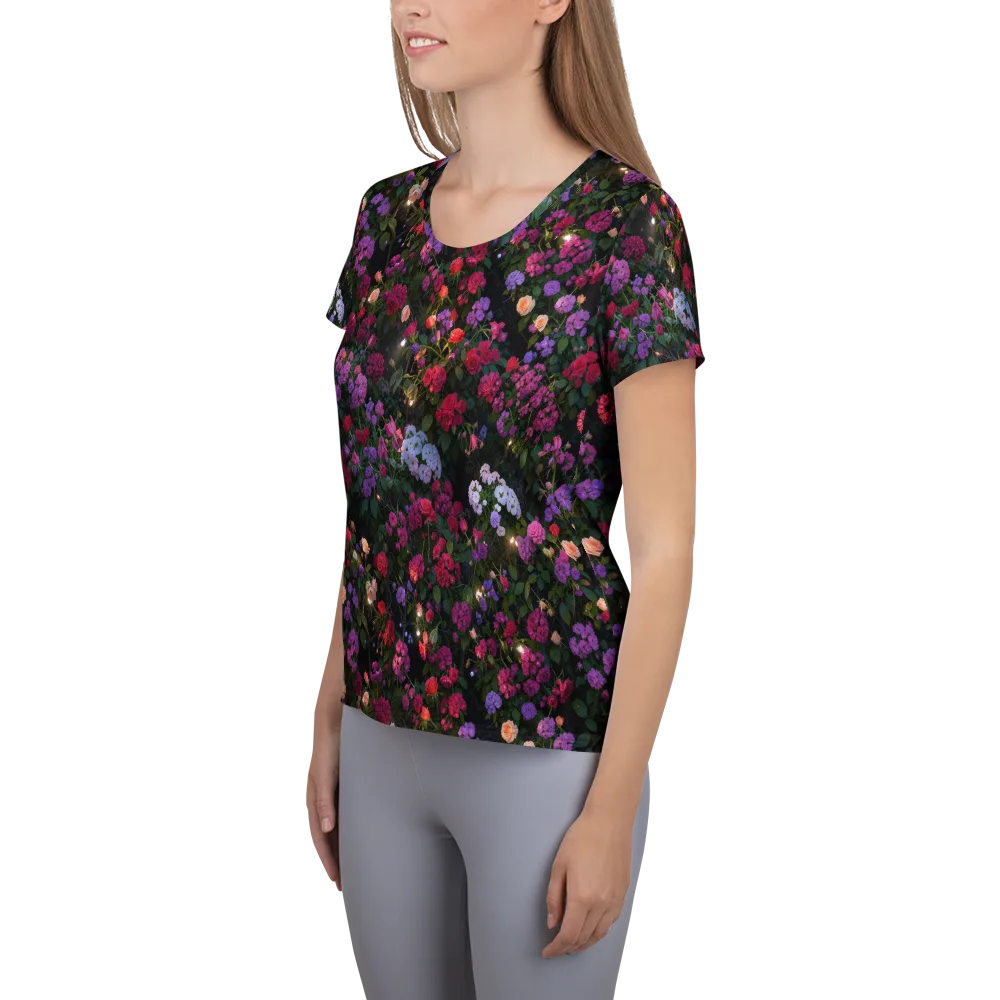 Velvet Bloom on Women's Athletic T-Shirt — Left
