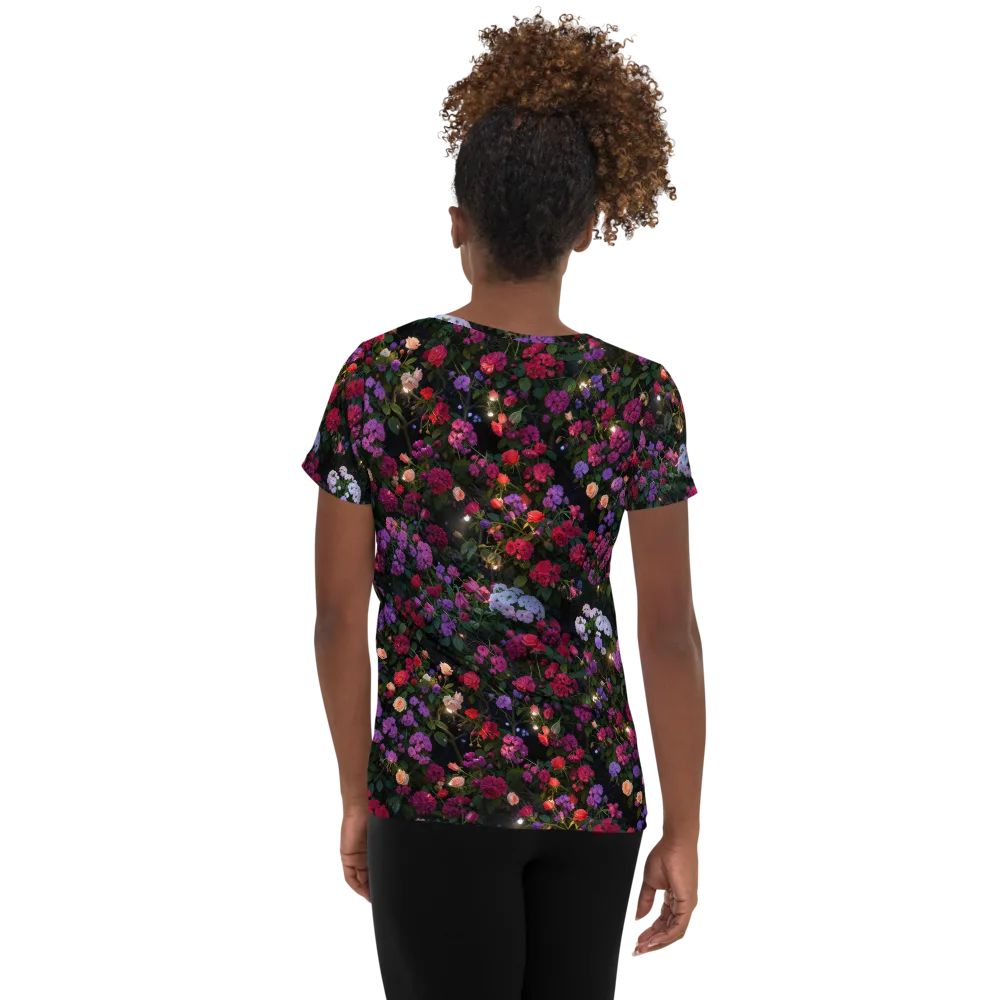 Velvet Bloom on Women's Athletic T-Shirt — Back