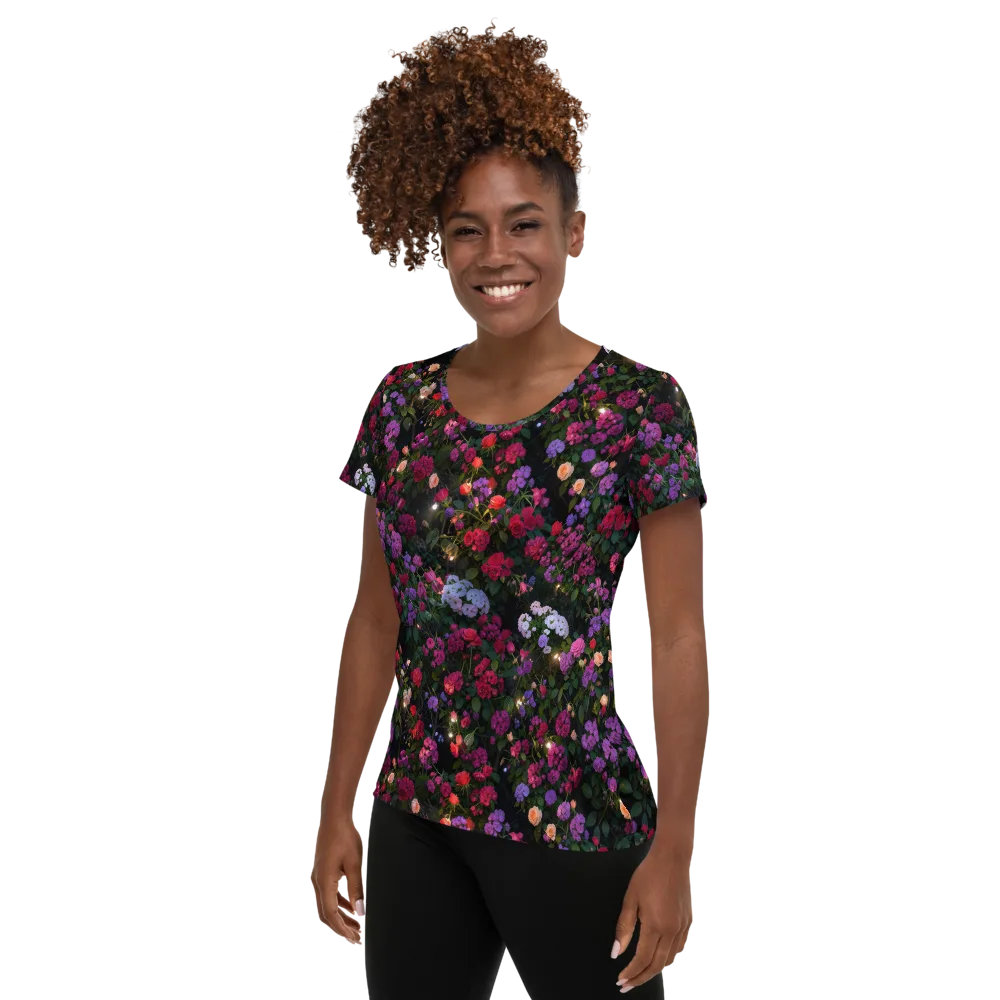 Velvet Bloom on Women's Athletic T-Shirt — Left