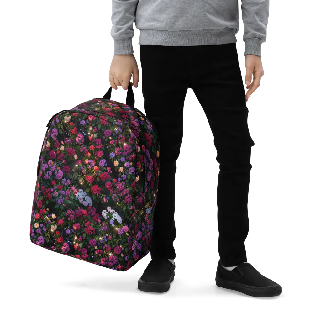 Velvet Bloom on Minimalist Backpack — Zoomed-in