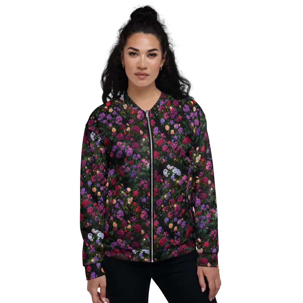 Velvet Bloom on Bomber Jacket — Front