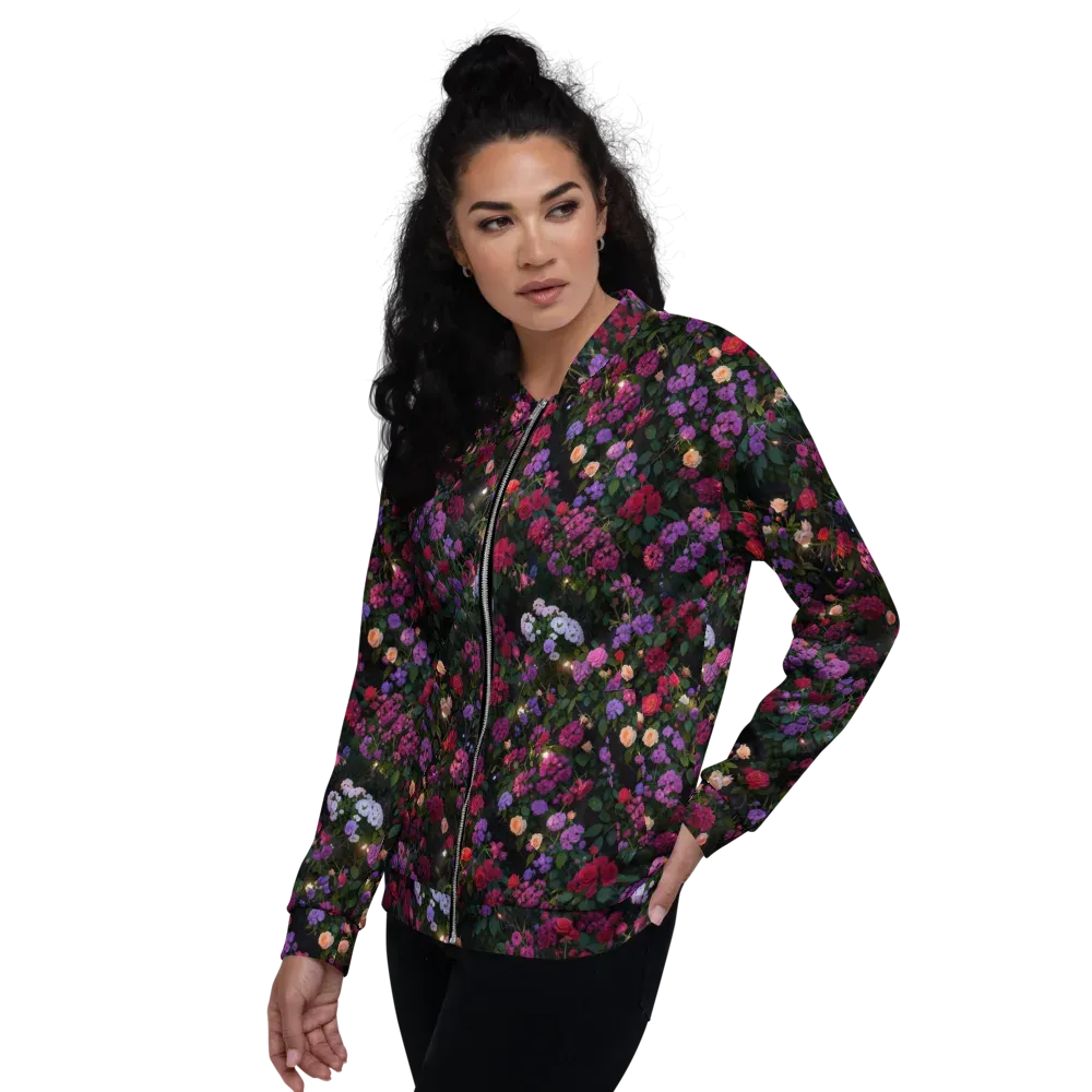 Velvet Bloom on Bomber Jacket — Left