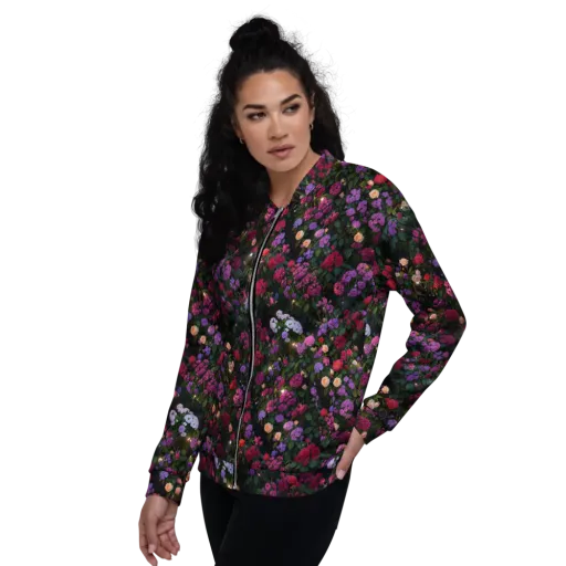 Velvet Bloom on a Bomber Jacket