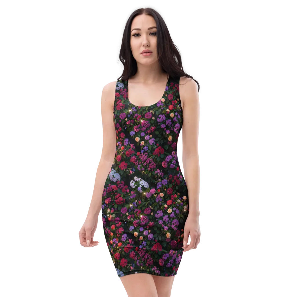 Velvet Bloom on Bodycon Dress — Front