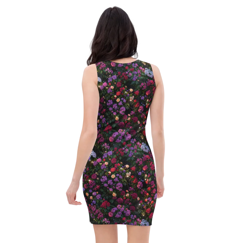 Velvet Bloom on Bodycon Dress — Back